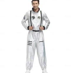 Couples Astronaut Halloween Group Couples Costumes Men's Women's Movie Cosplay Silver Leotard / Onesie Halloween Carnival Masquerade