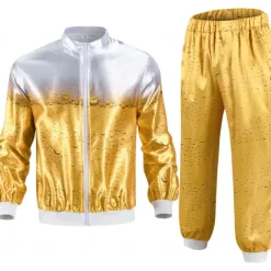 Couples Carnival Beer Costume Tracksuit Beer Suit Carnival Costume Bavarian Oktoberfest Couple 1980s Wiesn Men's Women's Traditional Style Cloth Coat Pants