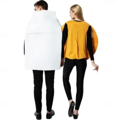 Couples Cookies Milk Box Funny Costumes Couples' Costumes Men's Women's Movie Cosplay Cosplay Costumes Blue Leotard / Onesie Halloween Carnival Masquerade
