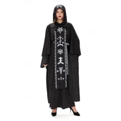 Couples Cosplay Nun Priest Couples' Costumes Unisex Movie Cosplay Cosplay Costume Party Scary Costume Black Red Gray Costume Carnival Masquerade Valentine's Day for Walpurgis Night