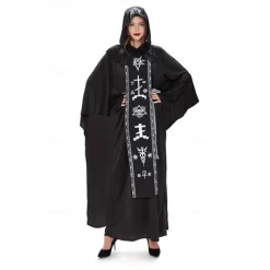 Couples Cosplay Nun Priest Couples' Costumes Unisex Movie Cosplay Cosplay Costume Party Scary Costume Black Red Gray Costume Carnival Masquerade Valentine's Day for Walpurgis Night