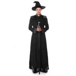 Couples Cosplay Witch Warlock Couples' Costumes Men's Women's Movie Cosplay Cosplay Costume Party Black Dress Hat Carnival Masquerade Valentine's Day for Walpurgis Night