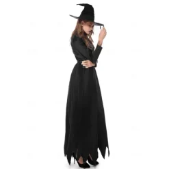 Couples Cosplay Witch Warlock Couples' Costumes Men's Women's Movie Cosplay Cosplay Costume Party Black Dress Hat Carnival Masquerade Valentine's Day for Walpurgis Night