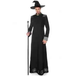 Couples Cosplay Witch Warlock Couples' Costumes Men's Women's Movie Cosplay Cosplay Costume Party Black Dress Hat Carnival Masquerade Valentine's Day for Walpurgis Night