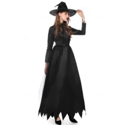 Couples Cosplay Witch Warlock Couples' Costumes Men's Women's Movie Cosplay Cosplay Costume Party Black Dress Hat Carnival Masquerade Valentine's Day for Walpurgis Night