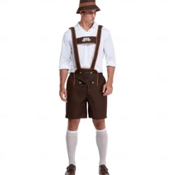 Couples Halloween Oktoberfest Beer Costume Dirndl Dress Lederhosen Bavarian Couple Oktoberfest Couple German Munich Traditional Style Wiesn Men's Women's Traditional Style Cloth Halloween Carnival