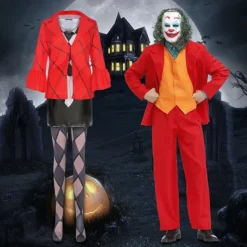 Couples Joker Joker: Folie à Deux Harley Quinn Joker Clown Cosplay Costume Outfits Halloween Group Couples Costumes Adults Men's Women's Cosplay Party Halloween Carnival Easy Halloween Costumes