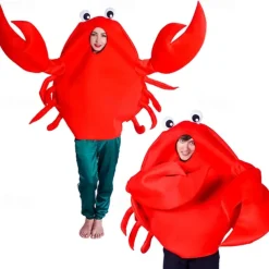 Couples King Crab Funny Costumes Halloween Group Couples Costumes Men's Women's Movie Cosplay Cosplay Costumes Red Leotard / Onesie Halloween Carnival Masquerade