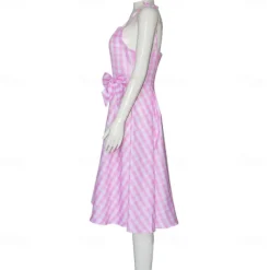 Couples Movie Doll Outfits Pink Plaid Dress Hawaiian Shirt Shorts Men's Women's Couple's Cosplay Costume Halloween Carnival Masquerade Beach Vacation