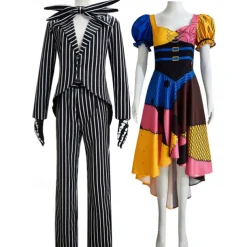 Couples National Lampoon's Christmas Vacation Sally Jack Skellington Halloween Group Couples Costumes Men's Women's Movie Cosplay Cosplay Halloween Carnival Masquerade Event / Party Masquerade