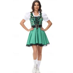 Couples Oktoberfest Beer International Beer Festival Costume Blouse Shirt Dirndl Dress Lederhosen Bavarian Bavarian Wiesn Men's Women's Traditional Style Cloth Halloween Carnival
