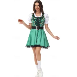 Couples Oktoberfest Beer International Beer Festival Costume Blouse Shirt Dirndl Dress Lederhosen Bavarian Bavarian Wiesn Men's Women's Traditional Style Cloth Halloween Carnival