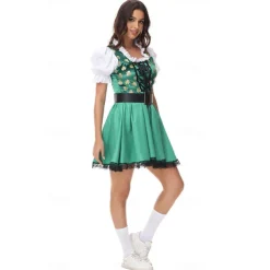 Couples Oktoberfest Beer International Beer Festival Costume Blouse Shirt Dirndl Dress Lederhosen Bavarian Bavarian Wiesn Men's Women's Traditional Style Cloth Halloween Carnival