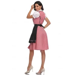 Couples Oktoberfest Beer Costume Blouse Shirt Dirndl Dress Lederhosen Bavarian Couple Oktoberfest Couple German Munich Wiesn Men's Women's Traditional Style Cloth Skirts Top Apron Halloween Carnival