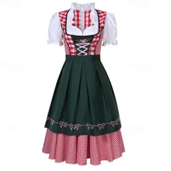 Couples Oktoberfest Beer Costume Blouse Shirt Dirndl Dress Lederhosen Bavarian Couple Oktoberfest Couple German Munich Wiesn Men's Women's Traditional Style Cloth Skirts Top Apron Halloween Carnival