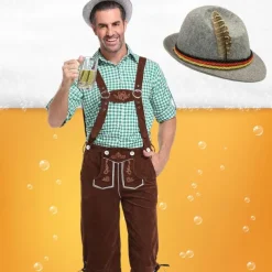 Couples Oktoberfest Beer Costume Dirndl Dress Trachtenkleider Lederhosen Oktoberfest Couple German Munich Wiesn Men's Women's Traditional Style Cloth Halloween Carnival