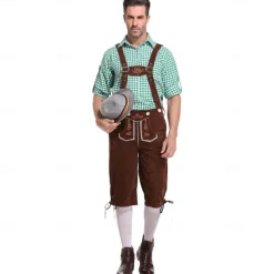 Couples Oktoberfest Beer Costume Dirndl Dress Trachtenkleider Lederhosen Oktoberfest Couple German Munich Wiesn Men's Women's Traditional Style Cloth Halloween Carnival