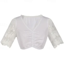 Couples Oktoberfest Beer Costume Dress Dirndl Trachtenkleider Maid Oktoberfest Couple Munich Wiesn Wiesn Men's Women's Traditional Style Cloth Halloween Carnival