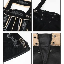 Couples Oktoberfest Beer Costume Dress Dirndl Trachtenkleider Maid Oktoberfest Couple Munich Wiesn Wiesn Men's Women's Traditional Style Cloth Halloween Carnival