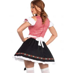 Couples Oktoberfest Beer Costume Dirndl Dress Trachtenkleider Lederhosen Maid Oktoberfest Couple German Munich Wiesn Carnival Men's Women's Traditional Style Cloth