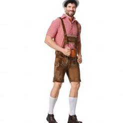 Couples Oktoberfest Beer Costume Dirndl Dress Trachtenkleider Lederhosen Maid Oktoberfest Couple German Munich Wiesn Carnival Men's Women's Traditional Style Cloth