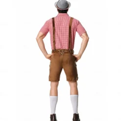 Couples Oktoberfest Beer Costume Dirndl Dress Trachtenkleider Lederhosen Maid Oktoberfest Couple German Munich Wiesn Carnival Men's Women's Traditional Style Cloth