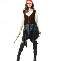 Couples Pirate Cosplay Costume Outfits Masquerade Men's Women's Movie Cosplay Outfits Cosplay Costume Halloween Carnival Masquerade