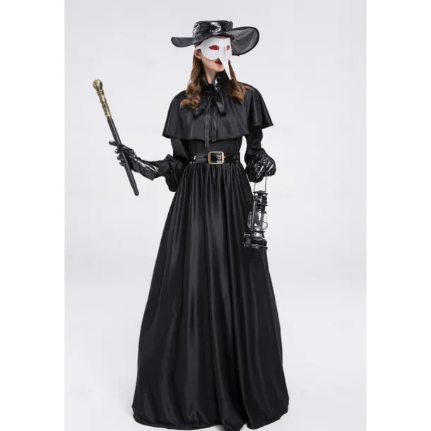 Couples Plague Doctor Costume Cloak Halloween Couples Costumes Cosplay Medieval Steampunk Priest Renaissance Costume Outfits Cloak Cape