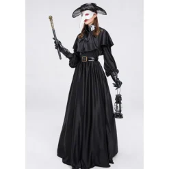 Couples Plague Doctor Costume Cloak Halloween Couples Costumes Cosplay Medieval Steampunk Priest Renaissance Costume Outfits Cloak Cape