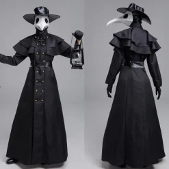 Couples Plague Doctor Costume Cloak Halloween Couples Costumes Cosplay Medieval Steampunk Priest Renaissance Costume Outfits Cloak Cape