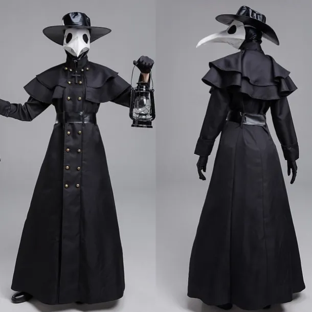 Couples Plague Doctor Costume Cloak Halloween Couples Costumes Cosplay Medieval Steampunk Priest Renaissance Costume Outfits Cloak Cape