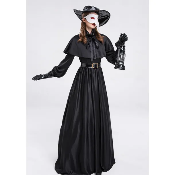 Couples Plague Doctor Costume Cloak Halloween Couples Costumes Cosplay Medieval Steampunk Priest Renaissance Costume Outfits Cloak Cape