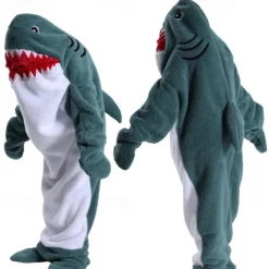 Couples Shark Halloween Group Family Costumes Sleeping Bag Kid's Adults' Unisex Funny Costume Party Home Wear Halloween Carnival Easy Halloween Costumes