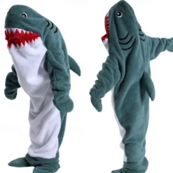 Couples Shark Halloween Group Family Costumes Sleeping Bag Kid's Adults' Unisex Funny Costume Party Home Wear Halloween Carnival Easy Halloween Costumes