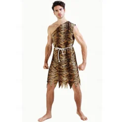 Couples Western Europe and the United States Flintman indigenous costume lovers tiger skin savage original costume funny show costume