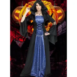 Couples Witch Couples' Costumes Women's Movie Cosplay Cosplay Halloween Wine Red Black Red Dress Halloween Carnival Masquerade for Walpurgis Night