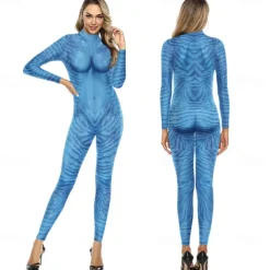 Couples Zentai Suits Catsuit Skin Suit Avatar 2 The Way of Water Neytiri Jake Sully Adults' Cosplay Costumes Halloween Men's Women's Monster Halloween Carnival