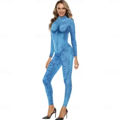 Couples Zentai Suits Catsuit Skin Suit Avatar 2 The Way of Water Neytiri Jake Sully Adults' Cosplay Costumes Halloween Men's Women's Monster Halloween Carnival