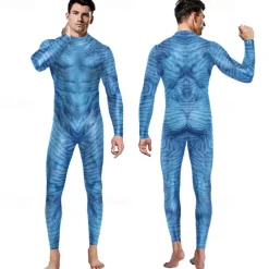 Couples Zentai Suits Catsuit Skin Suit Avatar 2 The Way of Water Neytiri Jake Sully Adults' Cosplay Costumes Halloween Men's Women's Monster Halloween Carnival