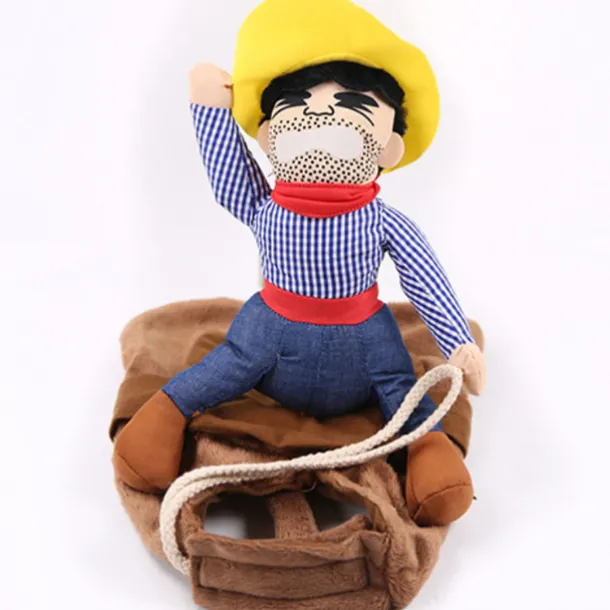 Cowboy Rider Dog Costume - Dog Costumes for Small Dogs or Cats, Dogs Clothes Knight Style with Doll and Hat for Day Pet Costumedog halloween costumes