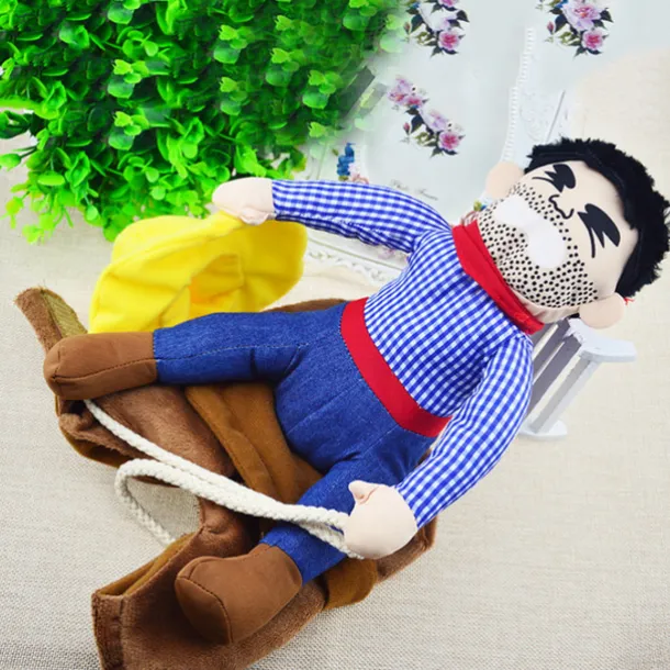 Cowboy Rider Dog Costume - Dog Costumes for Small Dogs or Cats, Dogs Clothes Knight Style with Doll and Hat for Day Pet Costumedog halloween costumes