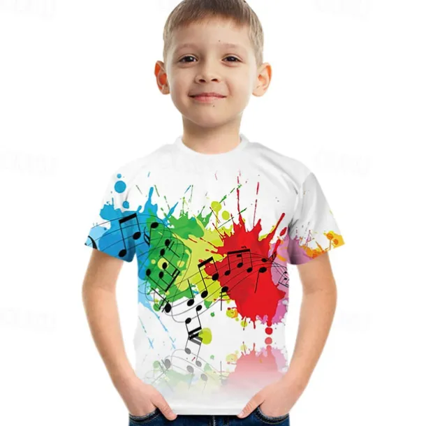 Crack 3d Kids Short Sleeve T-shirt Fashion 3d Printed Colorful Shirts For Boys And Girls