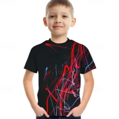 Crack 3d Kids Short Sleeve T-shirt Fashion 3d Printed Colorful Shirts For Boys And Girls