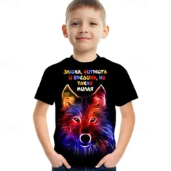 Crack 3d Kids Short Sleeve T-shirt Fashion 3d Printed Colorful Shirts For Boys And Girls