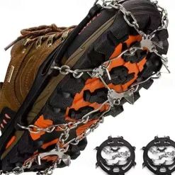 Crampons Ice Cleats For Boots Shoes, Anti Slip Stainless Steel Spikes For Outdoor Hiking Fishing Walking Climbing Mountaineering