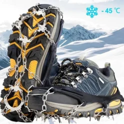 Crampons Ice Cleats For Boots Shoes, Anti Slip Stainless Steel Spikes For Outdoor Hiking Fishing Walking Climbing Mountaineering