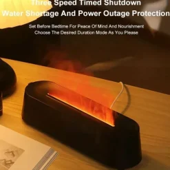 Creative 3D Simulation Flame Air Humidifier Household Colorful Atmosphere Light Intelligent Remote Control Humidifier USB Desktop Silent Large Fog Volume Humidifier Home Decor Room Decor