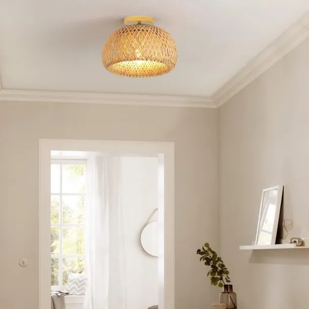 Creative Handmade Bamboo Weaving Natural Wind Ceiling Chandelier E27/E26 Base Ceiling Lighting Hanging Lamp Suitable for Study Coffee Shop Restaurant Rar AC110V AC220V