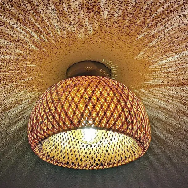 Creative Handmade Bamboo Weaving Natural Wind Ceiling Chandelier E27/E26 Base Ceiling Lighting Hanging Lamp Suitable for Study Coffee Shop Restaurant Rar AC110V AC220V