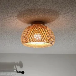 Creative Handmade Bamboo Weaving Natural Wind Ceiling Chandelier E27/E26 Base Ceiling Lighting Hanging Lamp Suitable for Study Coffee Shop Restaurant Rar AC110V AC220V